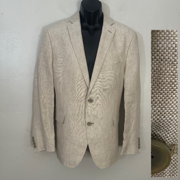 Black Brown 1826 Pure Linen Blazer 42R Gently worn 100% linen Half lined - Picture 1 of 5